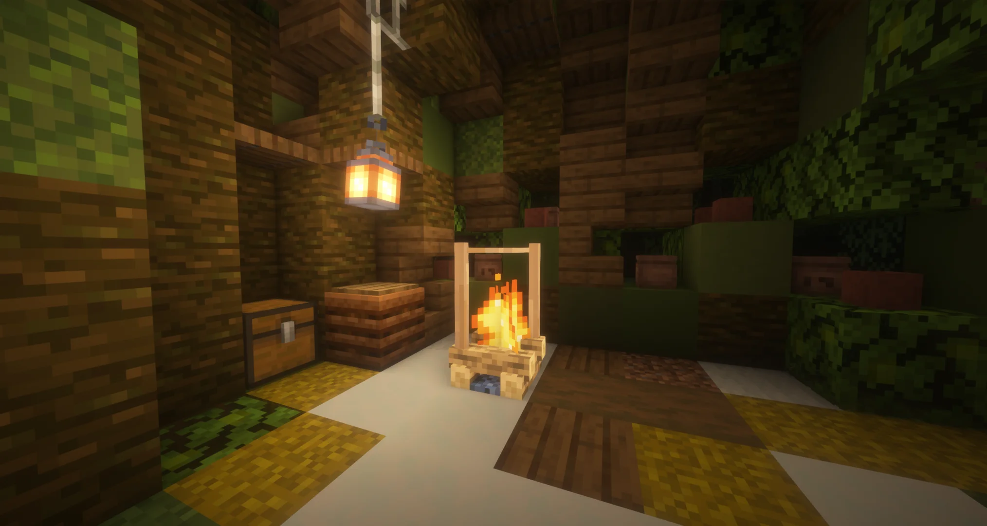A bonfire in Nanachi's hut
